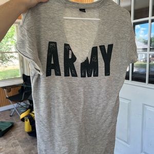 womens long gray army shirt